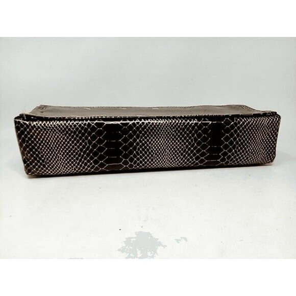 Snake Print Pillow/Headrest, Size 11.5" x 3.5" x 3" - Black/Gold - Picture 3 of 4